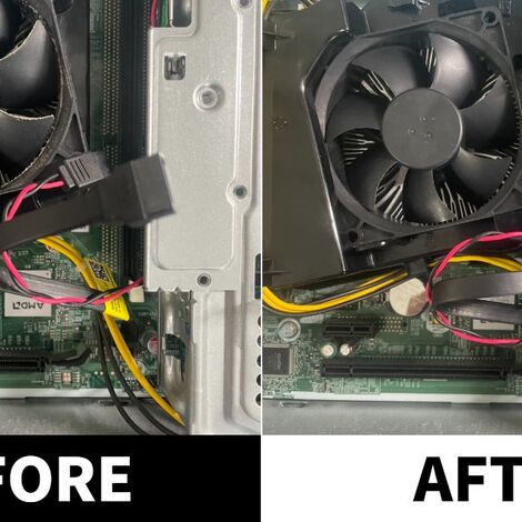 パソコン内部清掃ビフォーアフターの写真｜神戸・三宮「PCデザイン」